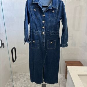 Denim Button-Down Women's Jean Dress